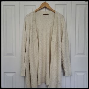 Belldini Women's Long Sleeve Knit Open Front Cream Sweater Size 3X